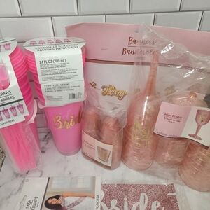 Pink Bridal Party Supplies Set